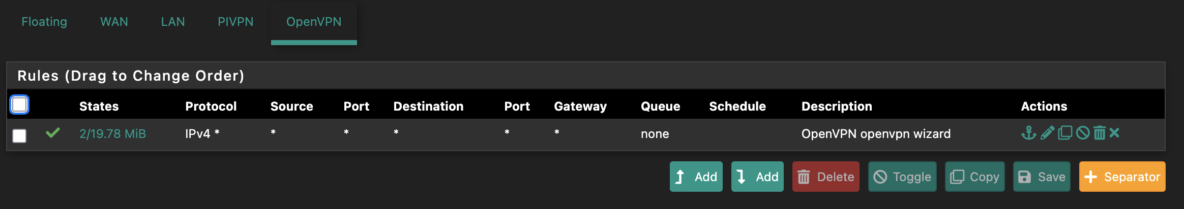 OpenVPN Rule